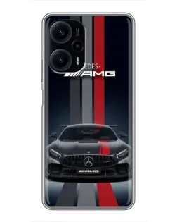 Чехол для Xiaomi POCO F5 с картинкой «Mercedes — белый карбон» Чехол для Xiaomi POCO F5 с картинкой «Mercedes — белый карбон»