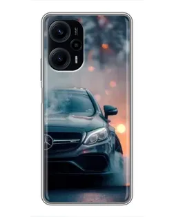 Чехол для Xiaomi POCO F5 с картинкой «Mercedes — ночной город»