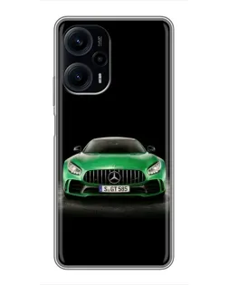 Чехол для Xiaomi POCO F5 с картинкой «Mercedes — неоновый лого»
