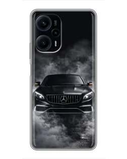 Чехол для Xiaomi POCO F5 с картинкой «Mercedes в дыму»