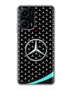 Чехол для Xiaomi POCO F5 с картинкой «Mercedes — бирюзовый акцент»