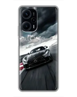 Чехол для Xiaomi POCO F5 с картинкой «Гоночный Mercedes AMG»