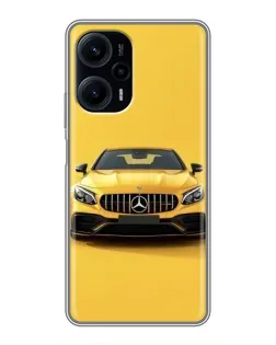 Чехол для Xiaomi POCO F5 с картинкой «Желтый Mercedes GT»