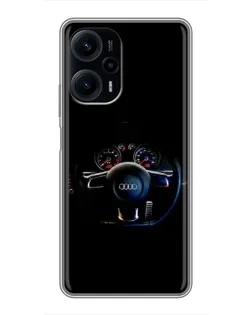 Чехол для Xiaomi POCO F5 с картинкой «Салон Audi — руль» Чехол для Xiaomi POCO F5 с картинкой «Салон Audi — руль»