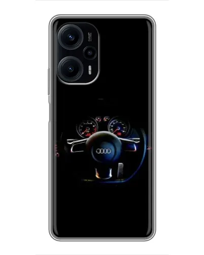 Чехол для Xiaomi POCO F5 с картинкой «Салон Audi — руль» Чехол для Xiaomi POCO F5 с картинкой «Салон Audi — руль»