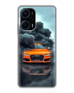 Чехол для Xiaomi POCO F5 с картинкой «Audi в облаках дыма» Чехол для Xiaomi POCO F5 с картинкой «Audi в облаках дыма»