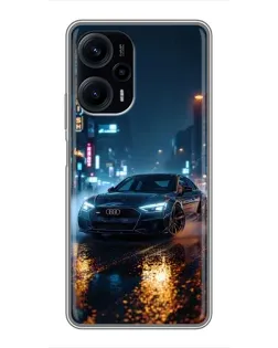 Чехол для Xiaomi POCO F5 с картинкой «Ночной город и Audi» Чехол для Xiaomi POCO F5 с картинкой «Ночной город и Audi»