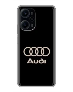 Чехол для Xiaomi POCO F5 с картинкой «Audi — золотой логотип» Чехол для Xiaomi POCO F5 с картинкой «Audi — золотой логотип»