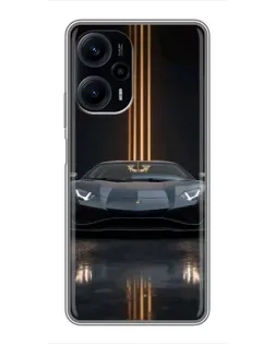 Чехол для Xiaomi POCO F5 с картинкой «Lamborghini золотые линии» Чехол для Xiaomi POCO F5 с картинкой «Lamborghini золотые линии»