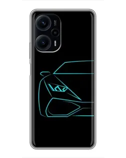 Чехол для Xiaomi POCO F5 с картинкой «Голубой силуэт Lamborghini» Чехол для Xiaomi POCO F5 с картинкой «Голубой силуэт Lamborghini»
