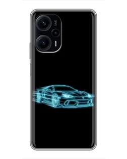 Чехол для Xiaomi POCO F5 с картинкой «Неоновый контур Lamborghini» Чехол для Xiaomi POCO F5 с картинкой «Неоновый контур Lamborghini»