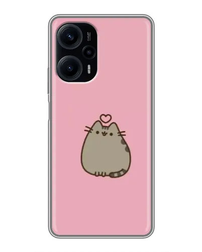 Чехол для Xiaomi POCO F5 с картинкой «Pusheen сердце»