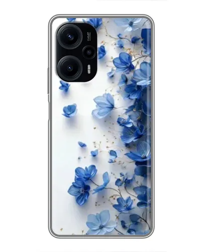 Чехол для Xiaomi POCO F5 с картинкой «Голубой цветочный каскад»