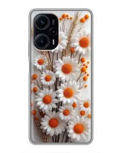 Чехол для Xiaomi POCO F5 с картинкой «Белые сухоцветы»