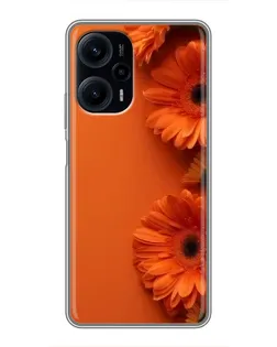 Чехол для Xiaomi POCO F5 с картинкой «Оранжевые герберы»