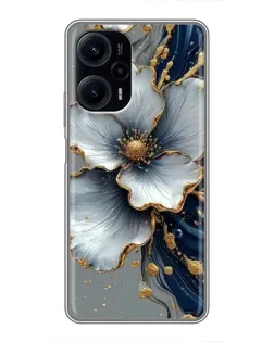 Чехол для Xiaomi POCO F5 с картинкой «Белый цветок и золотой флюид»