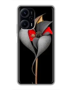 Чехол для Xiaomi POCO F5 с картинкой «Серебряный фантазийный цветок»