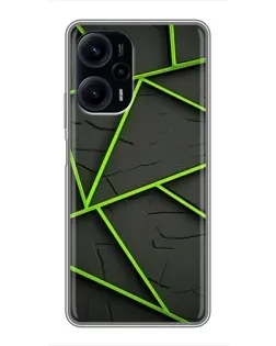 Чехол для Xiaomi POCO F5 с картинкой «Зеленые геометрические линии» Чехол для Xiaomi POCO F5 с картинкой «Зеленые геометрические линии»