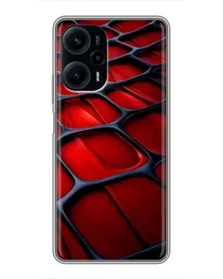 Чехол для Xiaomi POCO F5 с картинкой «Красная глянцевая сетка» Чехол для Xiaomi POCO F5 с картинкой «Красная глянцевая сетка»