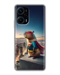 Чохол для Xiaomi POCO F5 з картинкою «Капі-мен супергерой» Чохол для Xiaomi POCO F5 з картинкою «Капі-мен супергерой»