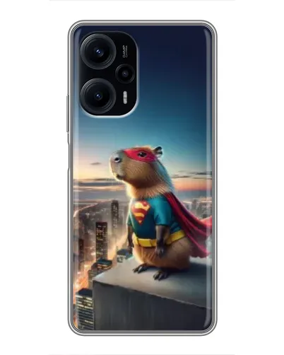 Чехол для Xiaomi POCO F5 с картинкой «Капи-мен супергерой» Чехол для Xiaomi POCO F5 с картинкой «Капи-мен супергерой»