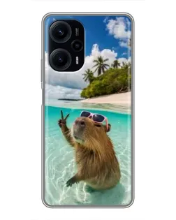 Чохол для Xiaomi POCO F5 з картинкою «Капібара на морі» Чохол для Xiaomi POCO F5 з картинкою «Капібара на морі»