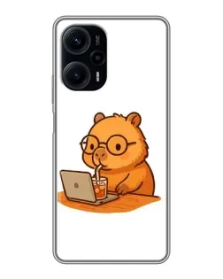 Чохол для Xiaomi POCO F5 з картинкою «Капібара з ноутбуком» Чохол для Xiaomi POCO F5 з картинкою «Капібара з ноутбуком»