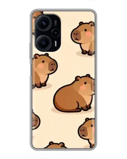 Чохол для Xiaomi POCO F5 з картинкою «Паттерн милих капібар» Чохол для Xiaomi POCO F5 з картинкою «Паттерн милих капібар»