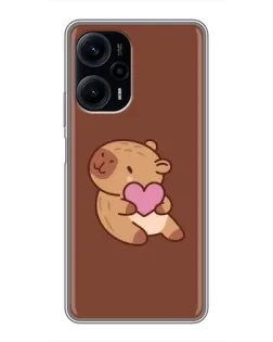 Чохол для Xiaomi POCO F5 з картинкою «Капібара з серцем» Чохол для Xiaomi POCO F5 з картинкою «Капібара з серцем»