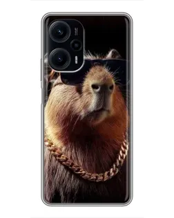 Чохол для Xiaomi POCO F5 з картинкою «Капібара золотий ланцюг» Чохол для Xiaomi POCO F5 з картинкою «Капібара золотий ланцюг»