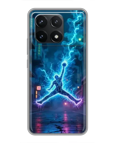 Чехол для Xiaomi POCO F6 Pro с картинкой «Jordan Gold Jumpman»