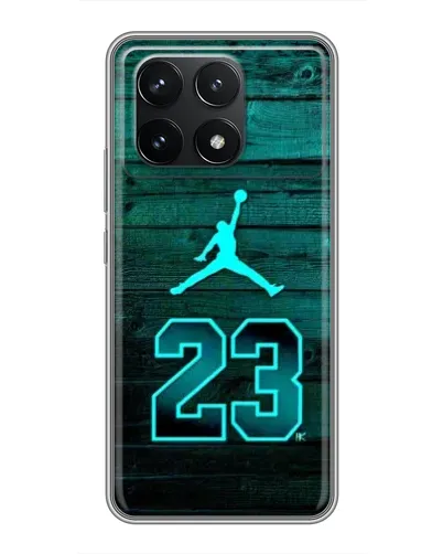 Чехол для Xiaomi POCO F6 Pro с картинкой «Jordan Cyan 23»