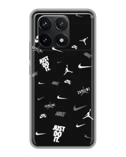 Чехол для Xiaomi POCO F6 Pro с картинкой «Nike Black Pattern» Чехол для Xiaomi POCO F6 Pro с картинкой «Nike Black Pattern»