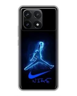 Чехол для Xiaomi POCO F6 Pro с картинкой «Jordan Neon Blue» Чехол для Xiaomi POCO F6 Pro с картинкой «Jordan Neon Blue»