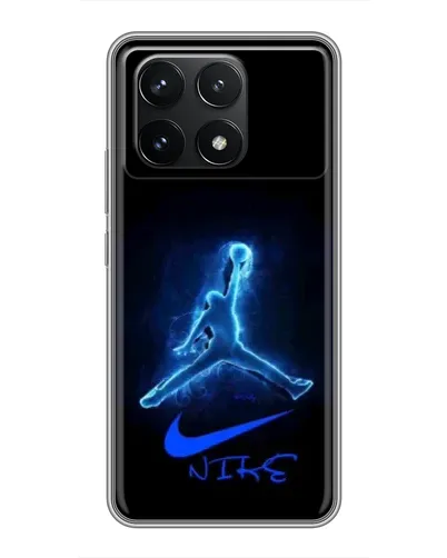 Чехол для Xiaomi POCO F6 Pro с картинкой «Jordan Neon Blue»