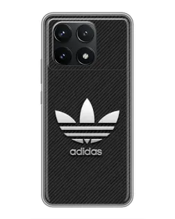 Чехол для Xiaomi POCO F6 Pro с картинкой «Adidas Карбоновая текстура»
