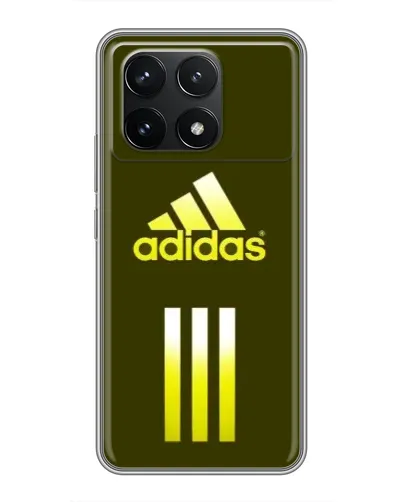 Чехол для Xiaomi POCO F6 Pro с картинкой «Оливковый градиент Adidas»