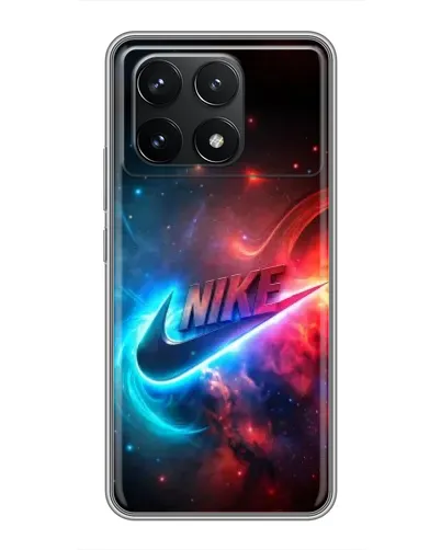 Чехол для Xiaomi POCO F6 Pro с картинкой «Огненный логотип Nike»
