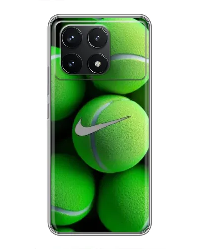 Чехол для Xiaomi POCO F6 Pro с картинкой «Теннисные мячи Найк»