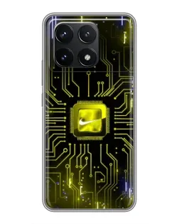 Чехол для Xiaomi POCO F6 Pro с картинкой «Nike — золотая искра» Чехол для Xiaomi POCO F6 Pro с картинкой «Nike — золотая искра»