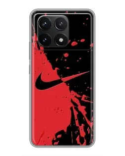 Чехол для Xiaomi POCO F6 Pro с картинкой «Красные брызги Nike» Чехол для Xiaomi POCO F6 Pro с картинкой «Красные брызги Nike»