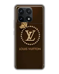Чехол для Xiaomi POCO F6 Pro с картинкой «LV — золотая печать»