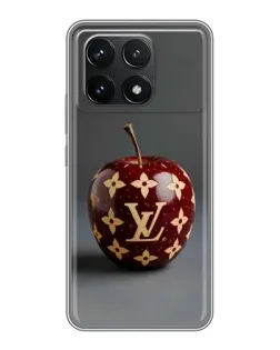 Чехол для Xiaomi POCO F6 Pro с картинкой «Красное яблоко LV»