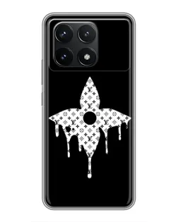 Чехол для Xiaomi POCO F6 Pro с картинкой «Цветочная монограмма»