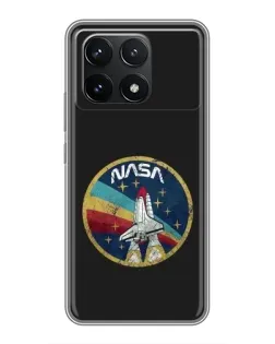 Чехол для Xiaomi POCO F6 Pro с картинкой «NASA — эмблема миссии»