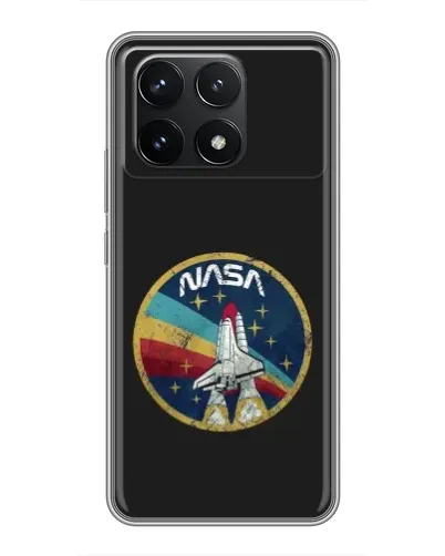 Чехол для Xiaomi POCO F6 Pro с картинкой «NASA — эмблема миссии»