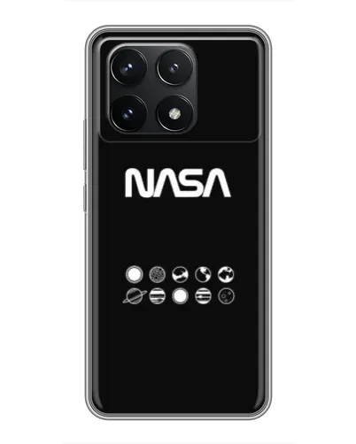 Чехол для Xiaomi POCO F6 Pro с картинкой «NASA — технический принт»