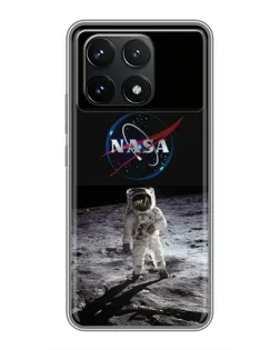 Чехол для Xiaomi POCO F6 Pro с картинкой «Астронавт на Луне»