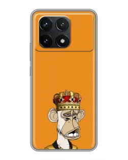 Чехол для Xiaomi POCO F6 Pro с картинкой «Золотая обезьяна Bored Ape»