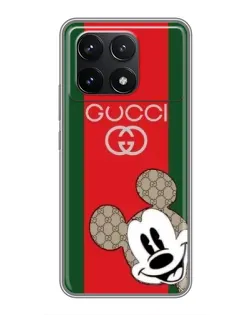 Чехол для Xiaomi POCO F6 Pro с картинкой «Gucci — полосы и Микки» Чехол для Xiaomi POCO F6 Pro с картинкой «Gucci — полосы и Микки»